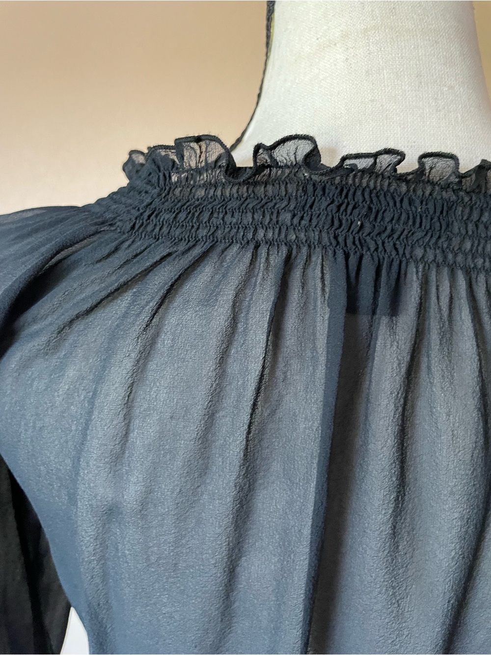 The Limited Black Off-Shoulder Sheer Blouse - Picture 5 of 9